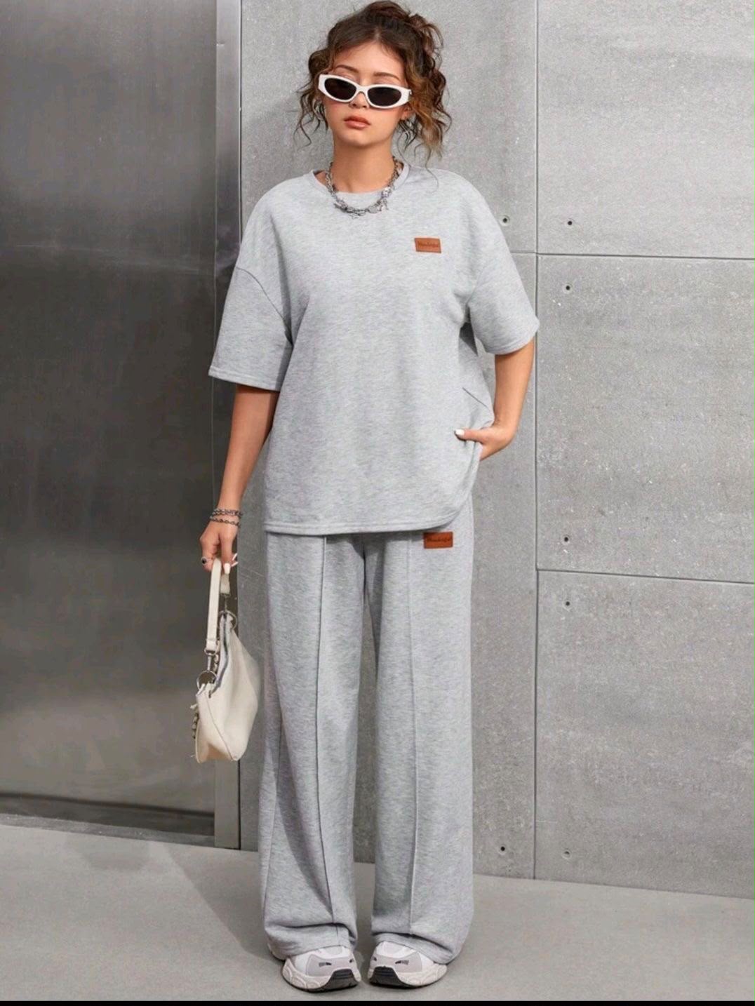 Women's Grey Lounge Set Night Suit