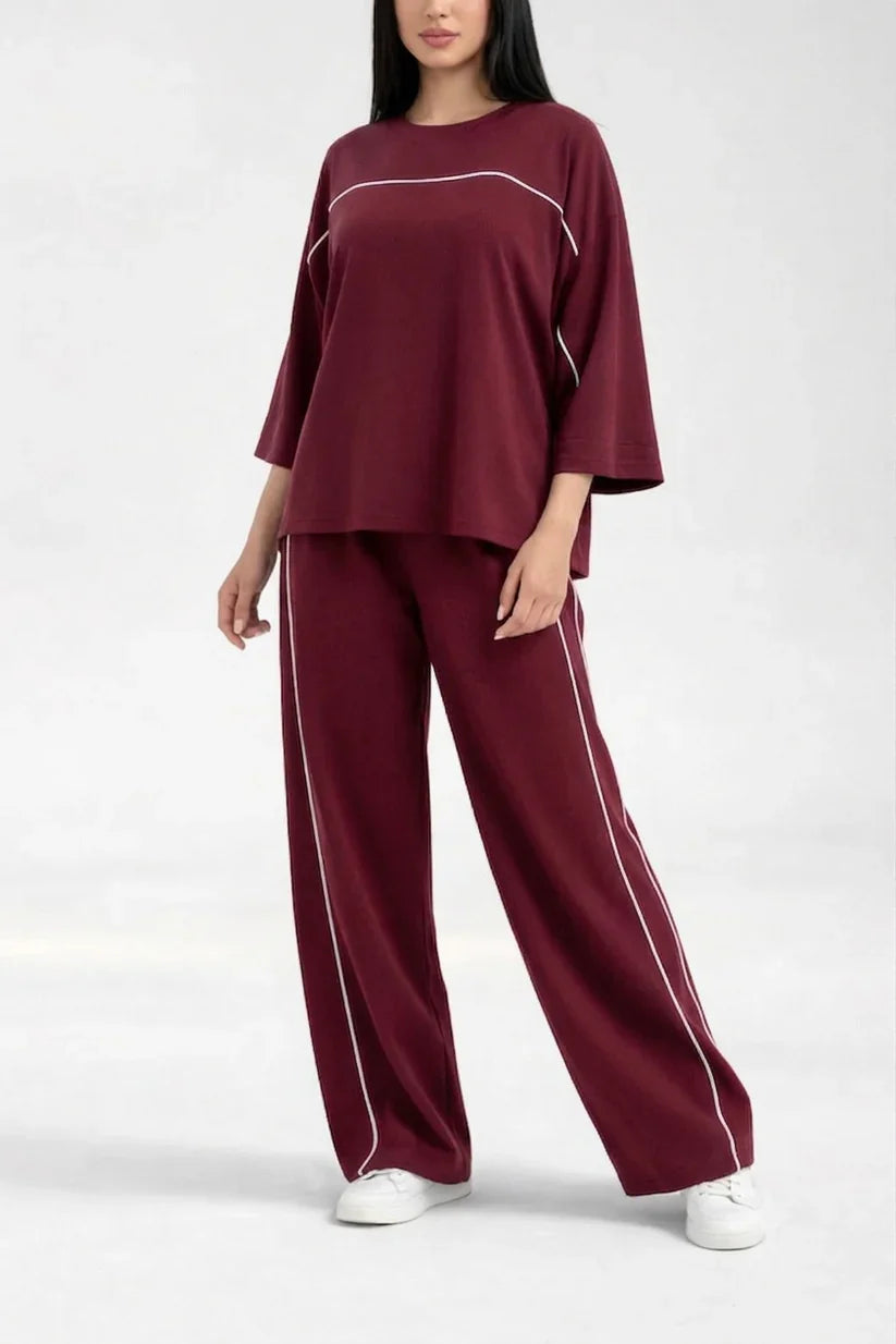 Plain Plazzo Night Suit With White Lining For Her view 8