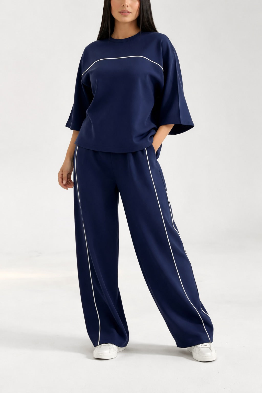 Plain Plazzo Night Suit With White Lining For Her view 2
