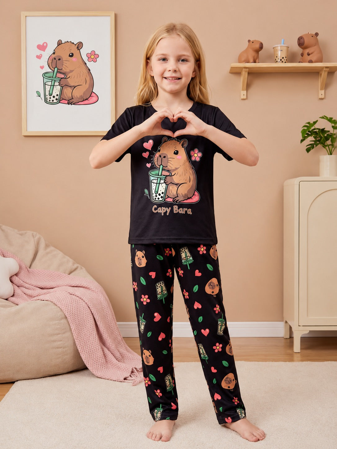 Black Cappy Bara Printed Kid Suit view 2