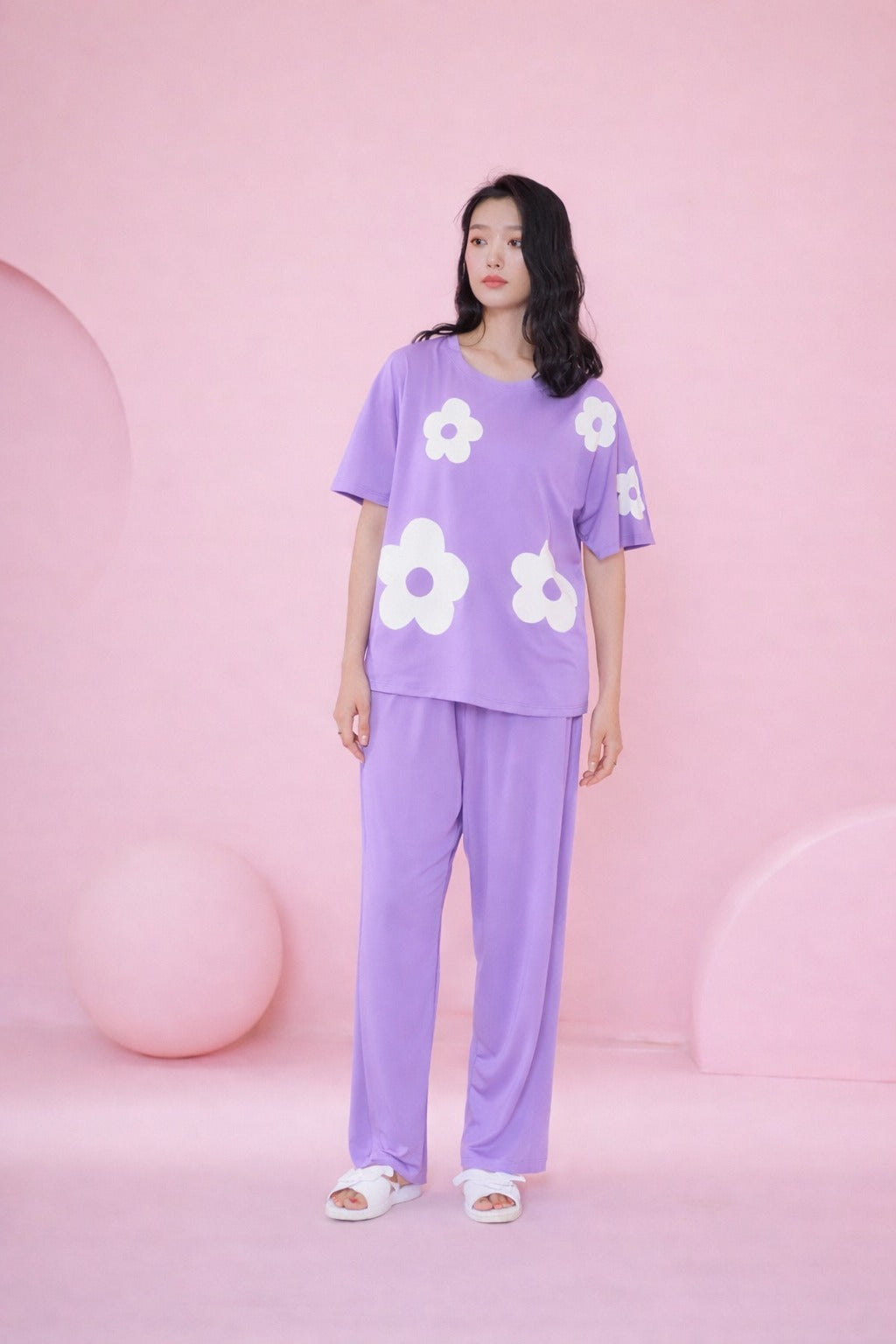 All Over Big White Flower Night Suit For Her view 2