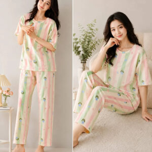 Off White Mulicolor all over flowers night suit For her (RX-492)